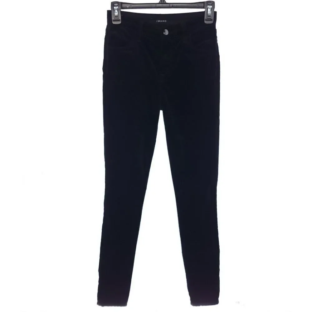 J Brand Maria High Rise Skinny Velvet Black Jeans Womens Size 25 MPO-2769